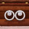 Huitan Fashion Contracted Design Round Shaped Stud Earrings for Women Ear Piercing Sparkling Cubic Zirconia Statement Zircon