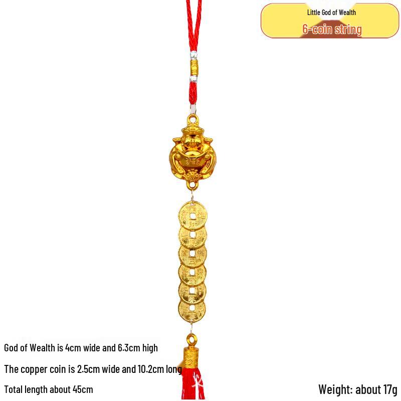 

Gold Plastic New Year Decoration: Spring Festival Potted Tree with Small Pendants, Copper Coins, Ingots, Fish, and Lantern Ornaments.