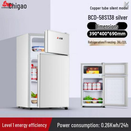 Mini Frigorifero a Doppia Porta ad Alta Efficienza Energetica di Prima Classe per Dormitori, Uffici e Piccoli Spazi
