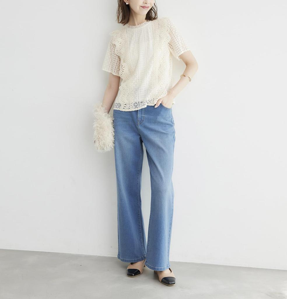 ROPE PICNIC Retro Short Lace Blouse, Women's, Off-White (15)