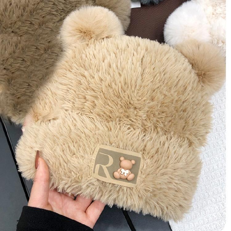 Furry Bear Hat for Cycling and Running Sport Thicken Bear Hat Thick Lining