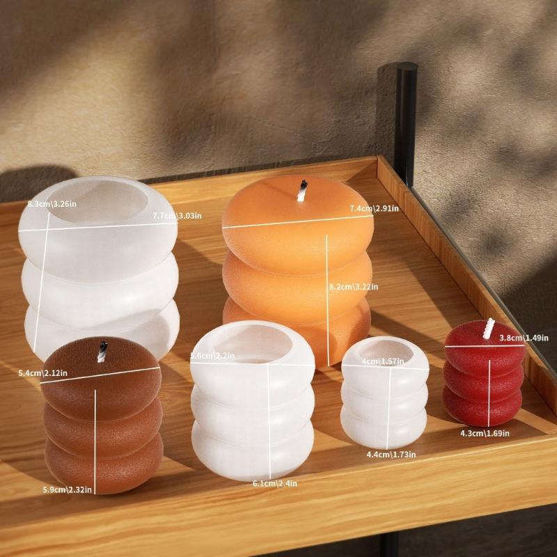 Silicone Mold for Candle Making 3D Round Resin Crafting Moulds Silicone Texture Suitable for Aesthetic Room Decors