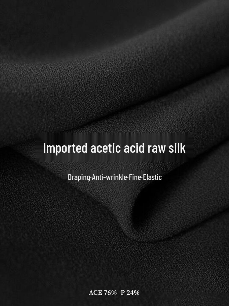 Elegant French Style Acetate Crinkled Strappy Long Dress for Mature Women