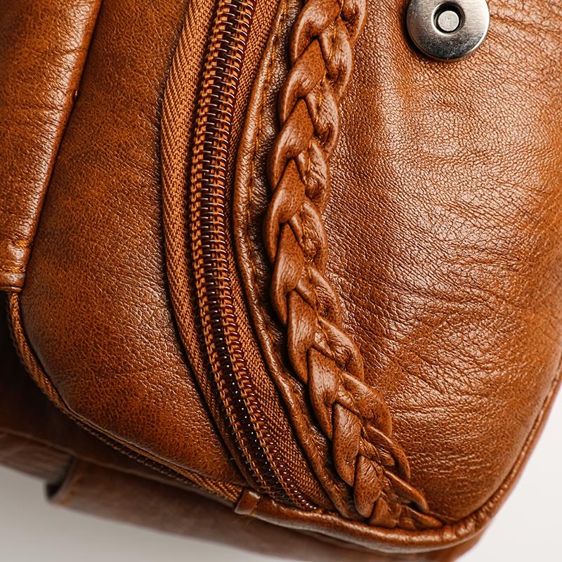 Fashionable Women's Weaving Decoration Shoulder Bag PU Leather Small Square Bag Retro Crossbody Bag Suitable for Daily Shopping Commuting Weekend Play