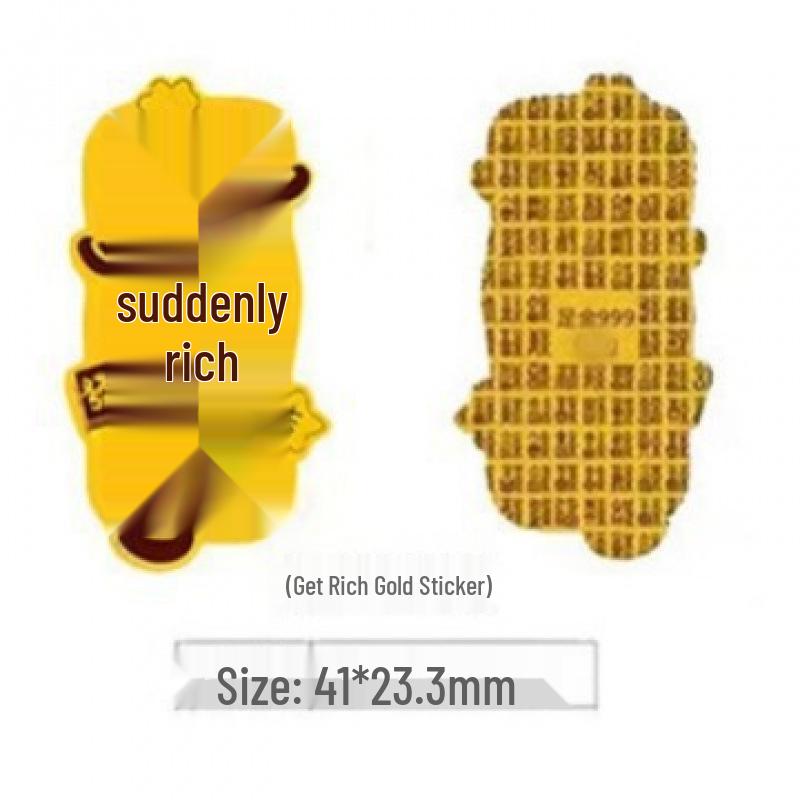 Pure Gold "Princess Luck" Phone Sticker – Wealth & Treasure Gold Leaf Design for Prosperity & Fortune