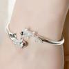 Neue 925 Silber Armbänder für Damen Edles Fisch Manschettenarmband Verstellbarer Schmuck Mode Party Mädchen Student Geschenk
