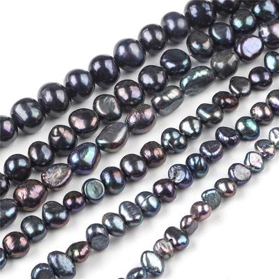 45-65 st Naturliga Sötvattens Svarta Pärlor Pärlor För DIY Halsband Armband Örhängen Smyckestillverkning