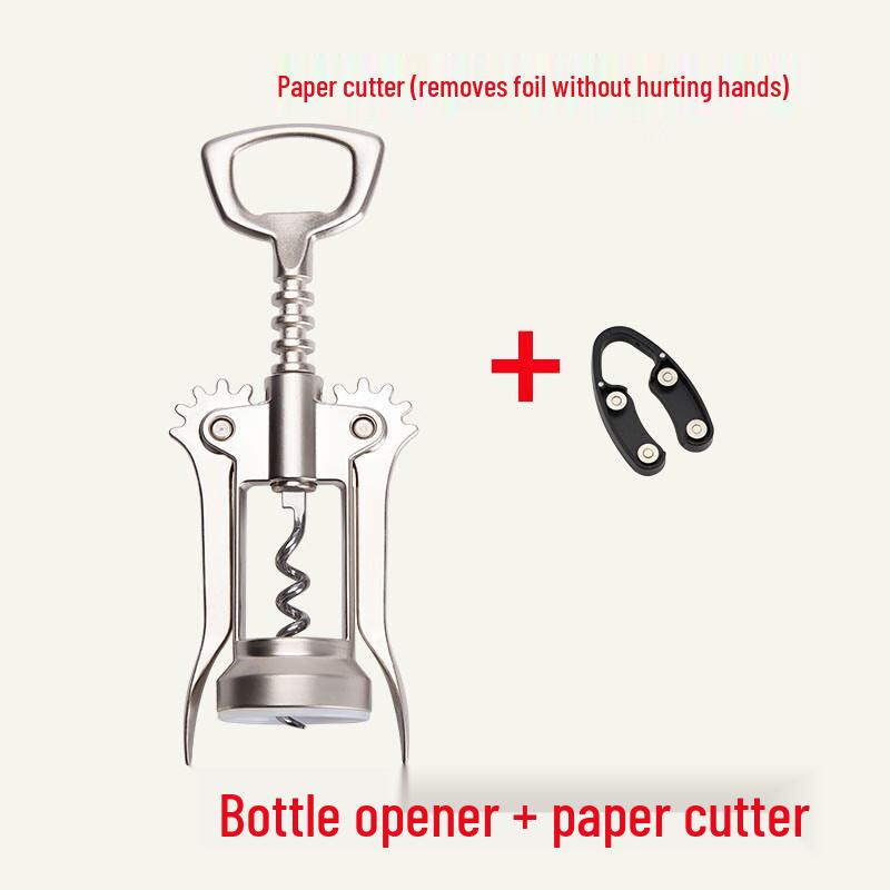Manual Wine Bottle Opener with Foil Cutter