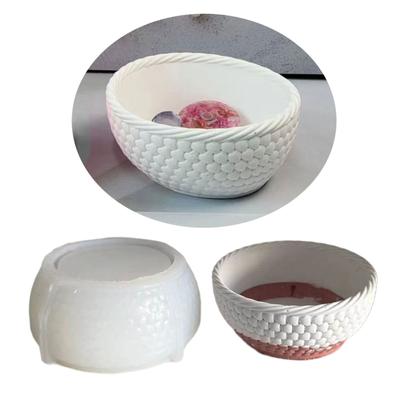 Weaving Basket Flower Pot Silicone Moulds Clay Molds Succulent Vase Cements Molds Resin DIY Concrete Castings Moulds
