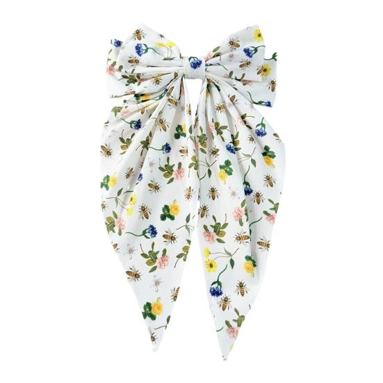 

Women Hairpin Bee Flower Bow Decor Hair Clip Spring Metal Clip Side Pin Party белый