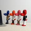 NORTHUEINS 18cm Resin Balloon Dog Sculptures Statue Street Culture Figurine Creative Animal Dolls Home Desktop Decor Accessories