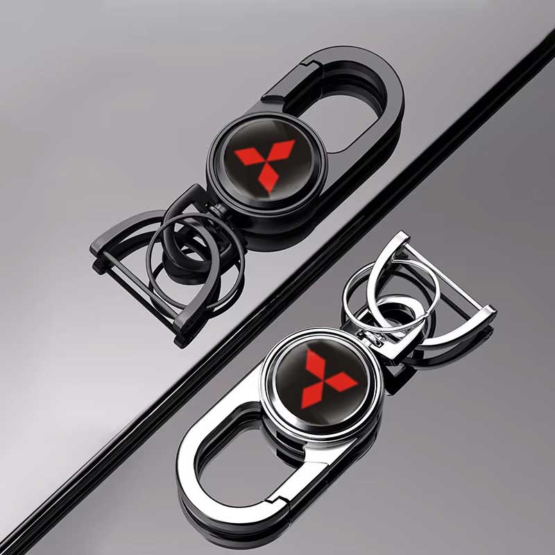 Alloy Keychain Key Ring for Mitsubishi Lancer Ex ASX Mirage OTO Montero L200 EVO Delica Pajero Eclipse Keyring Gifts Accessories QC3