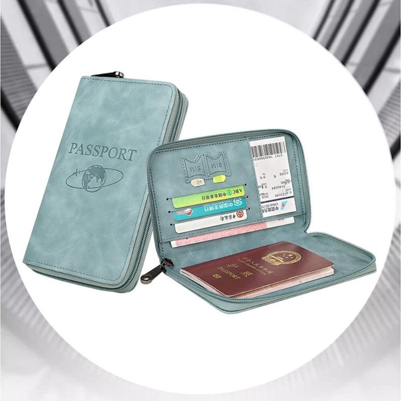 RFID Blocking Passport Holder Pu Leather Travel Wallet Passport Cover