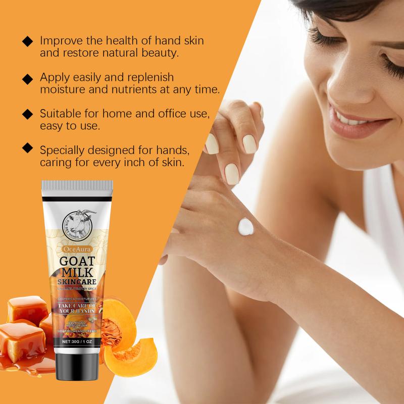 Oceaura Goat Milk Hand Cream Caramel Pumpkin Moisturizing Moisturizing Hand Cream For Tender And Smooth Skin