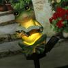Resin Frog Statue Solar Lawn Lamp Creative Frog Figurines Craft Stake Lights  Gifts