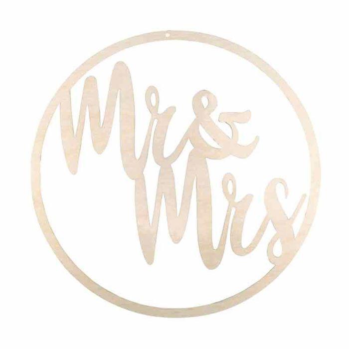 Décoration en bois 30 cm - Mr&Mrs