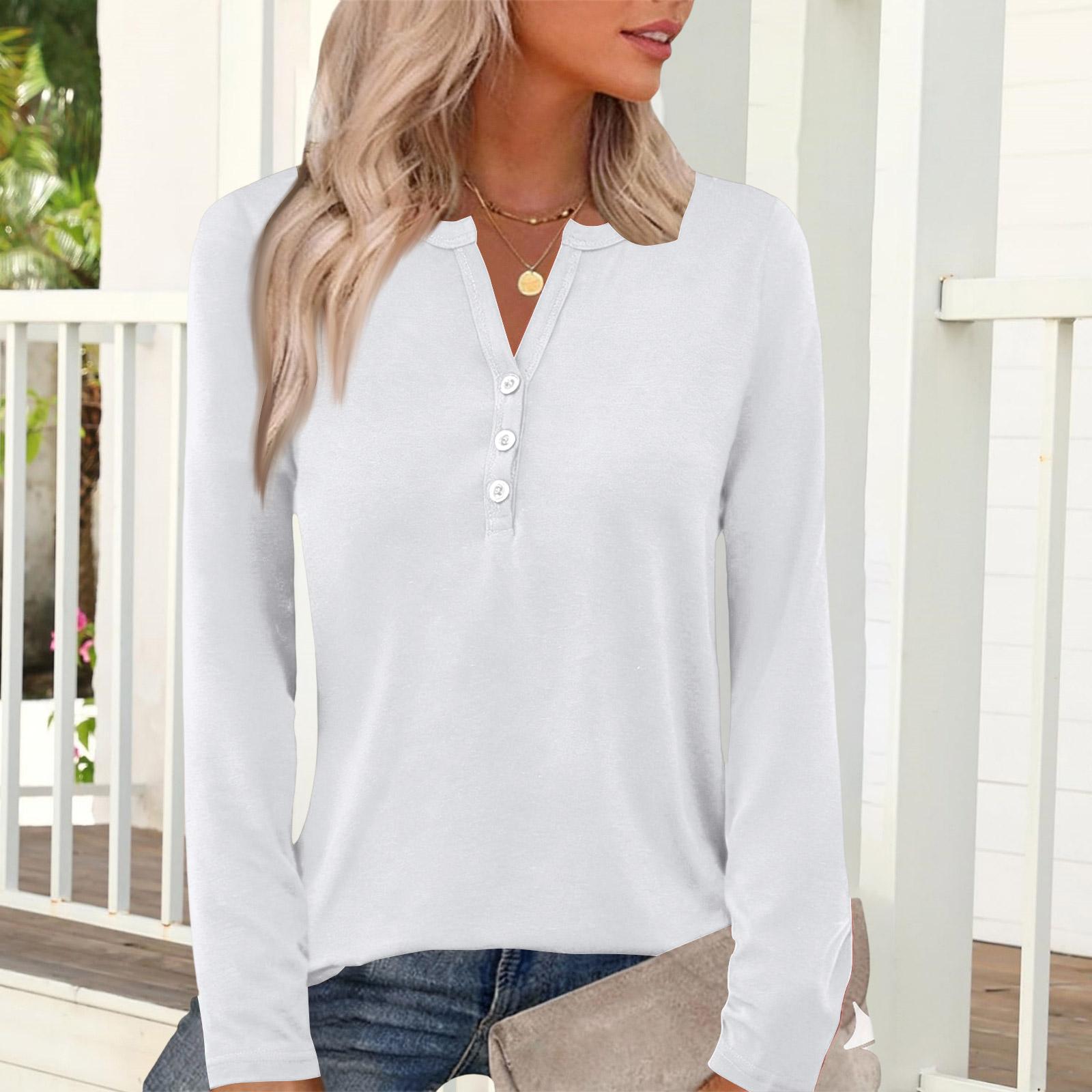 

Women s Casual And Fashionable T-shirt, Solid Color, Round Neck, Long Sleeves. XL белый