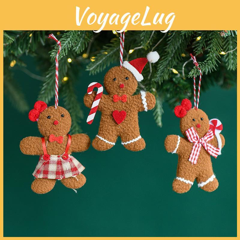 Man Gingerbread Christmas Pendant Necktie Bowknot Xmas Decoration Prop Festival