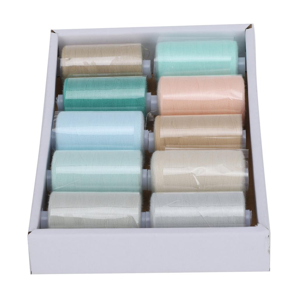 10 Rolls Sewing Thread Set Household Color Pagoda Threads HandMade Accessories 402(Cool Color Combination )