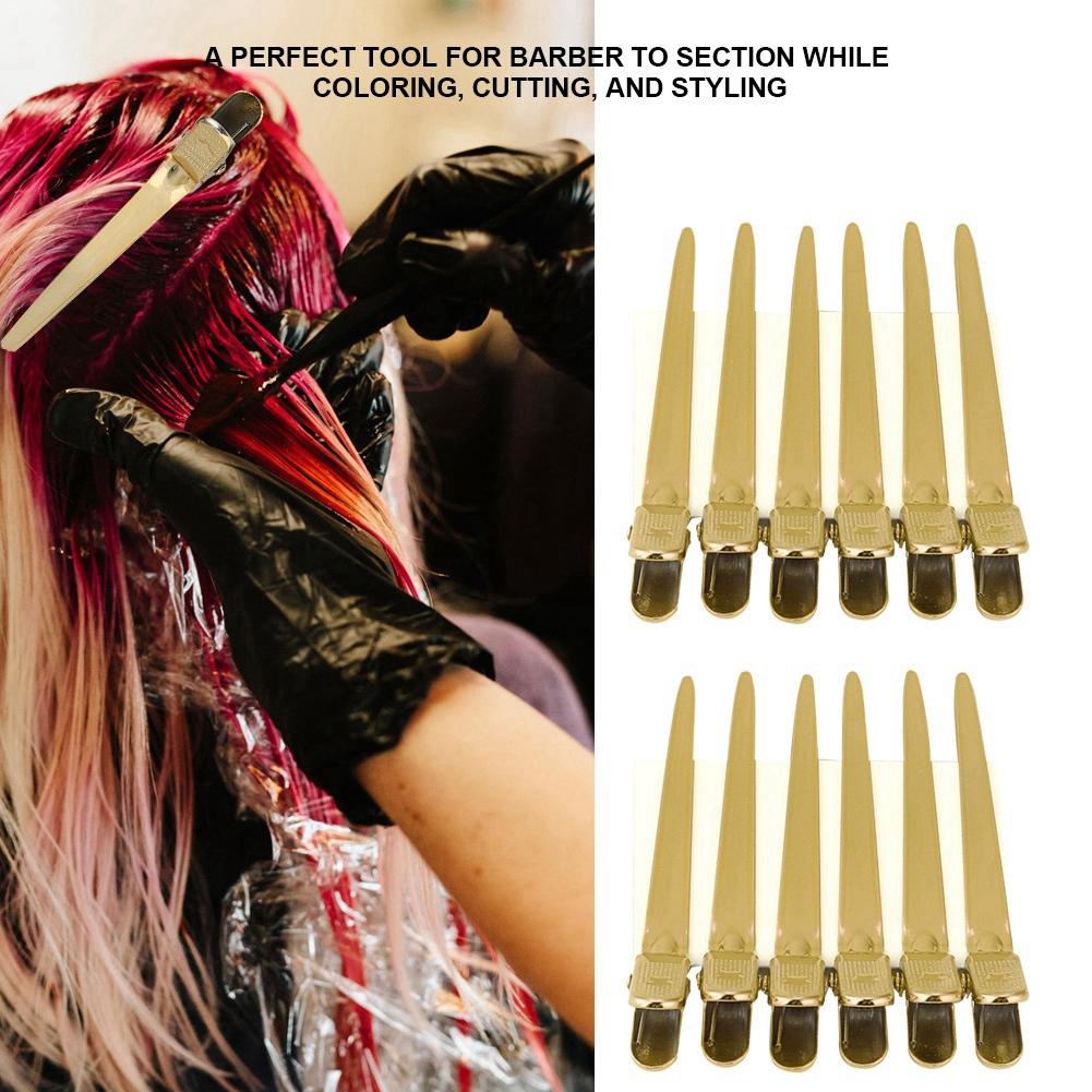 12pcs Box Hair Styling Clips Hairdressing Salon Sectioning Hairpins for Salon Styling 6 Colors