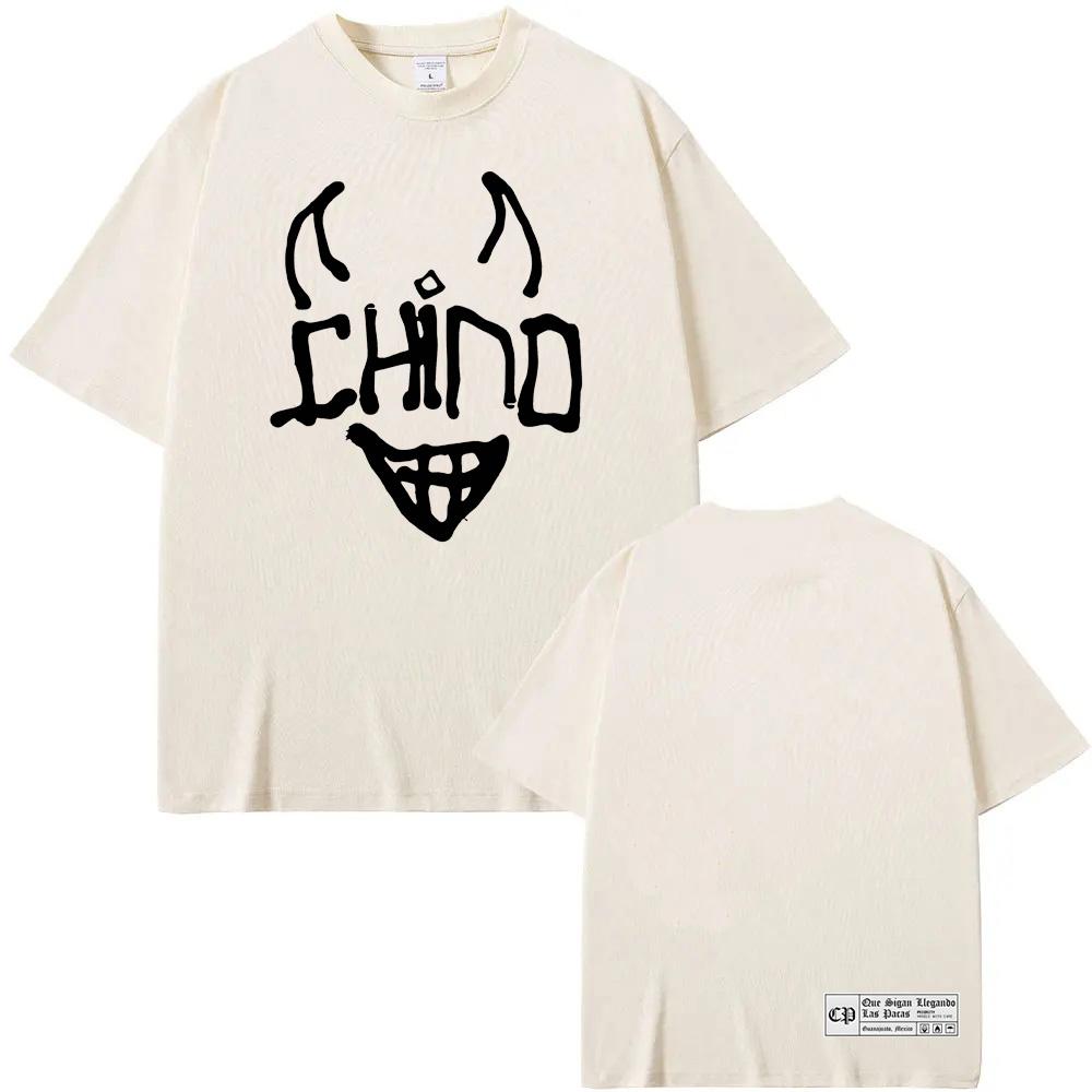 Chino Pacas - DEVIL TEE Grafický potisk Hip Hop Vintage Tričko Léto Krátký rukáv Harajuku Tričko 100% Bavlna