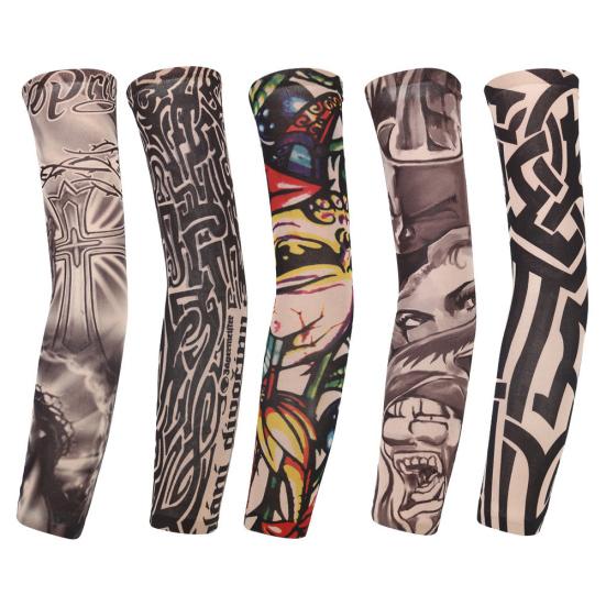10 sztuk Unisex Sporty na świeżym powietrzu Tatuaż Bezszwowe Rękawy Ochronne przed Słońcem UV na Ramię