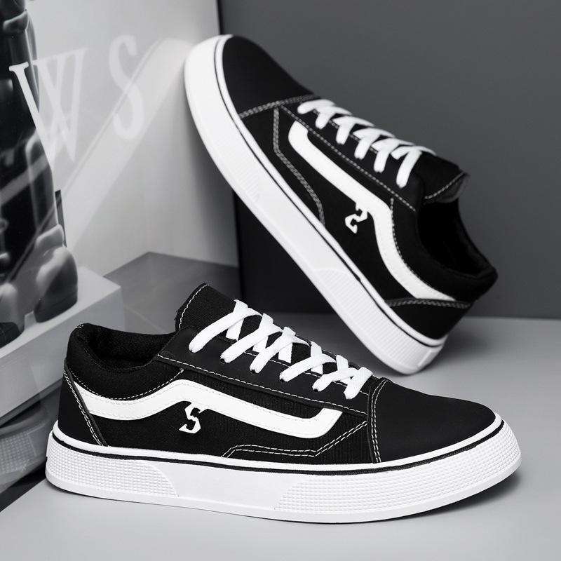 New men's shoes classic casual canvas shoes low top black fashion skateboard shoes board shoes couple cloth shoes