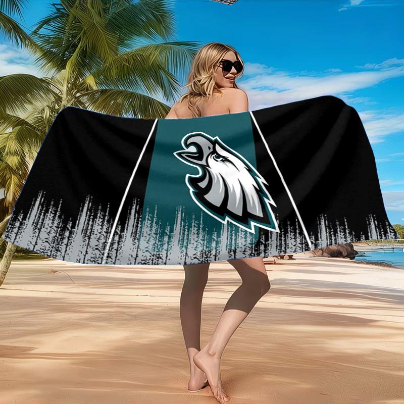 Asciugamano da Spiaggia Philadelphia Eagles, Asciugatura Rapida, Facile da Curare, Adatto Sia per il Fitness che per le Vacanze al Mare, Essenziale per lo Sport