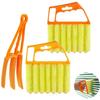 Washable Air Conditioner Vent & Blind Cleaning Brush with Removable, Fluffy Seven-Tooth Design