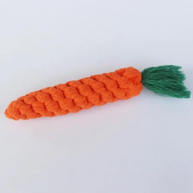 1PC Pet Knot Toys For Dogs And Cats Carrot Shape Cotton Rope Pet Supplies Toy Puppy Kitten Chew Interactive knotted rope Toys