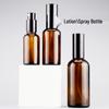 Brown Glass Bottle Set: 30ml Lotion Sprayer, 50ml Essential Oil, Original Liquid, Perfume Pump.