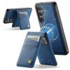 Für Samsung Galaxy S25+/Galaxy S24+ Hülle AUTSPACE A12 Leder-Rückseite mit magnetisch abnehmbarer Kartenhalterung Ständer