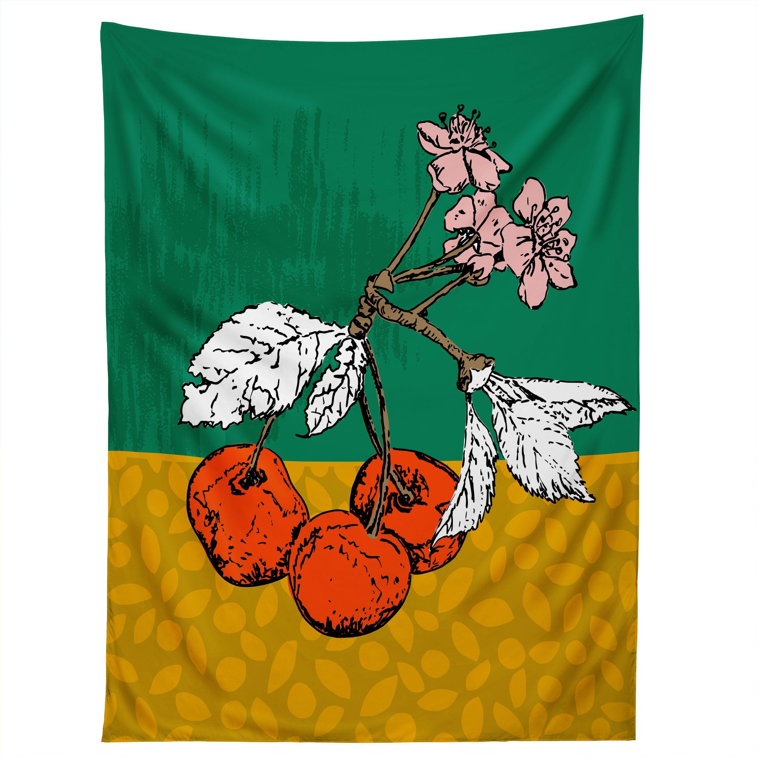 SUPER FRUITS CHERRY tapestry 75x100 чёрный