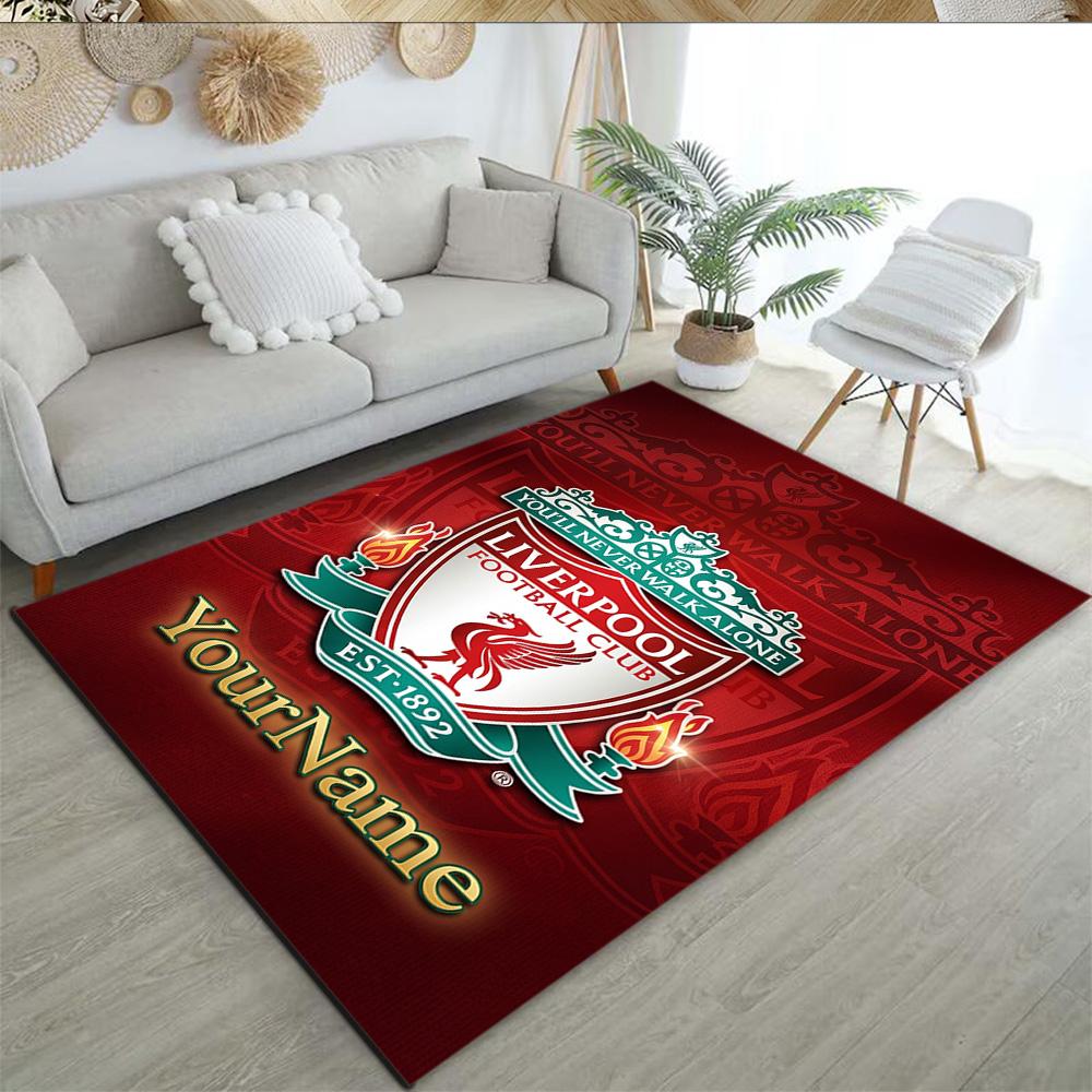 Liverpool Customized Name Floor Mat Design for Kitchen Bedrooms Balcony Decorate room Anti-slip Rug Decorate Offices Perfect Gift for Friends & Family