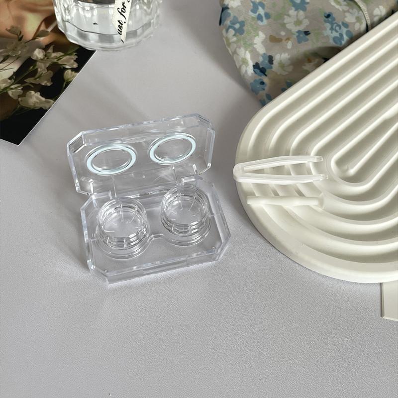 Čiré pouzdro na mini kontaktní čočky se zrcátkem Cestovní sada Přenosné oči Namáčecí nádobka na kontaktní čočky Jednoduchá úložná krabička Unisex dárek