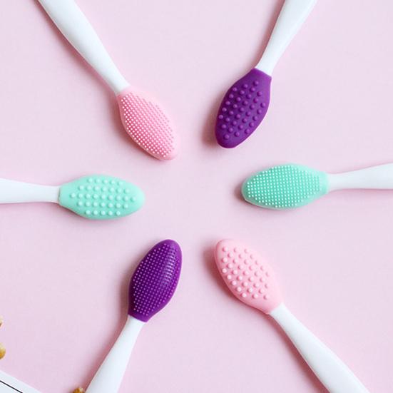 Silicone Lip Scrub Brush Double Sided Lip Exfoliator for Lightening Dark Lips Facial Cleaning Tool for Dry Skin Chapped Lips
