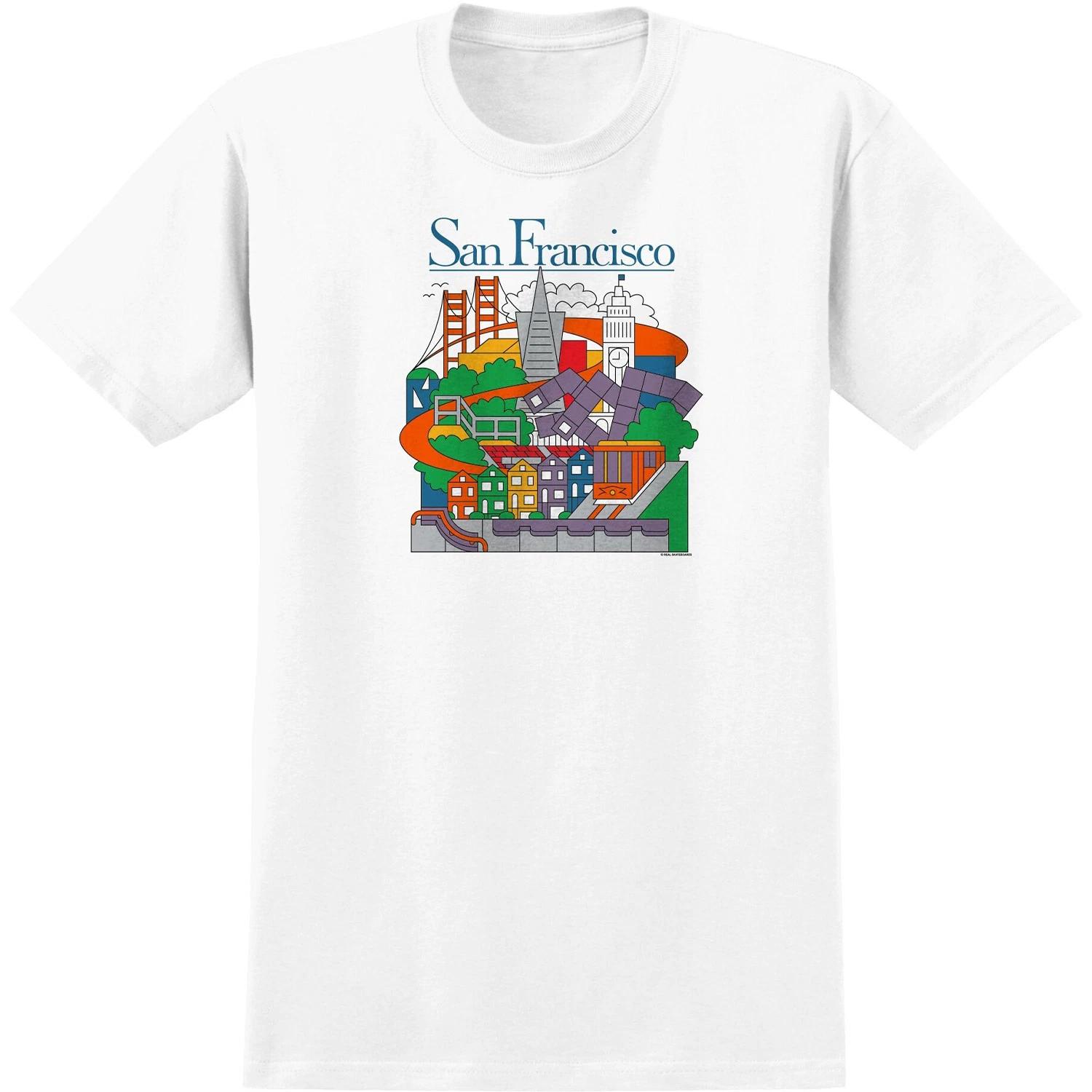 Real Skateboards Shirt SF Travel White 3XL