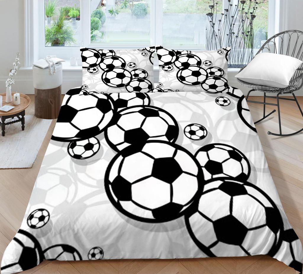 Bedding Set Bedspread Bed Cover Quilt Covers Football Printing Home Bedclothes Luxury Soft Pillowcase Breathable