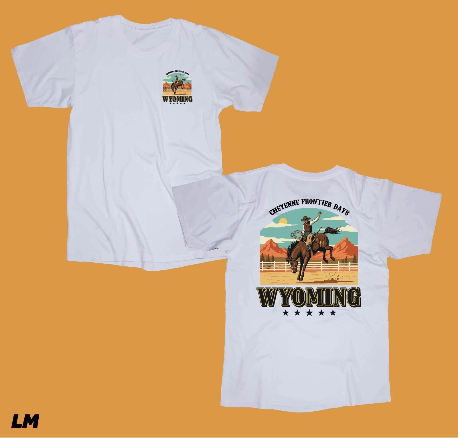 Cheyenne Wyoming white T-shirt Rodeo Cowboy Ranch Country Mountains Wild 3XL