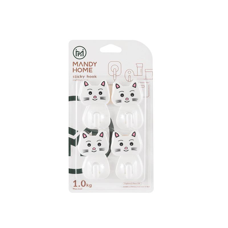 

Экологичный бесшовный липкий крючок с мультяшным котом для кухни и спальни