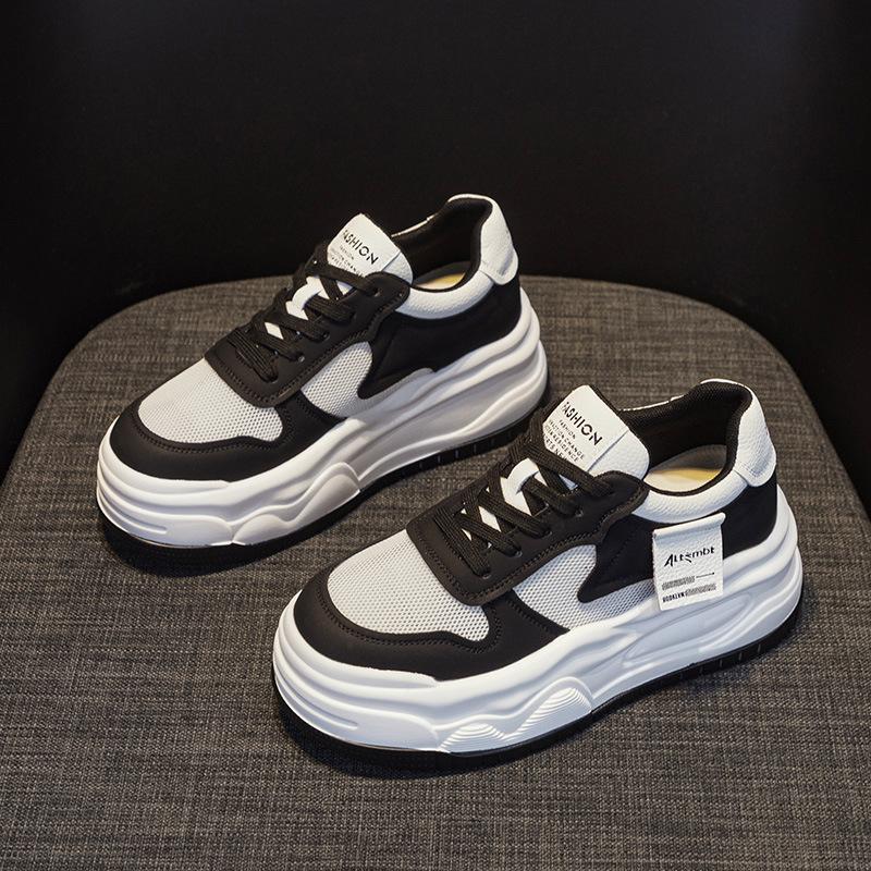 Small thick-soled inner height-increasing small white shoes women's spring new fashionable versatile lightweight casual sports shoes