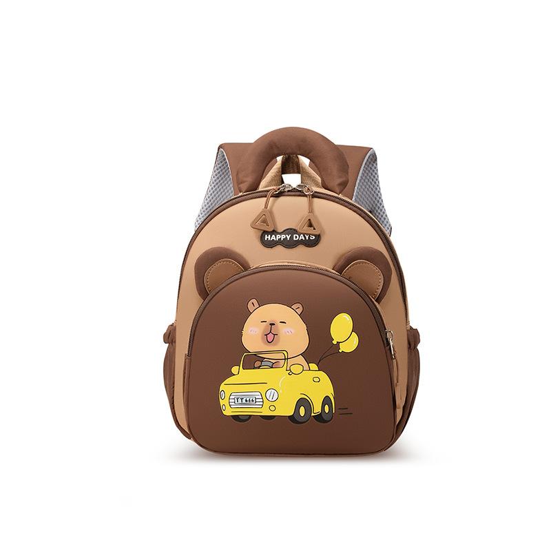 Cute Capybara Kids Backpack Large Capacity Cartoon School Bag For Primary Students Unisex Children Daypack