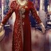 Abiti eleganti con scollo a V stampati, primavera autunno, nuovi abiti da donna a trapezio, maniche lunghe, eleganti, con diamanti floreali, abito lungo