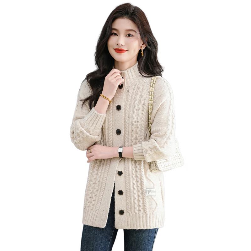 Yalu American Old Money Style Mid-Length Cardigan Sweater