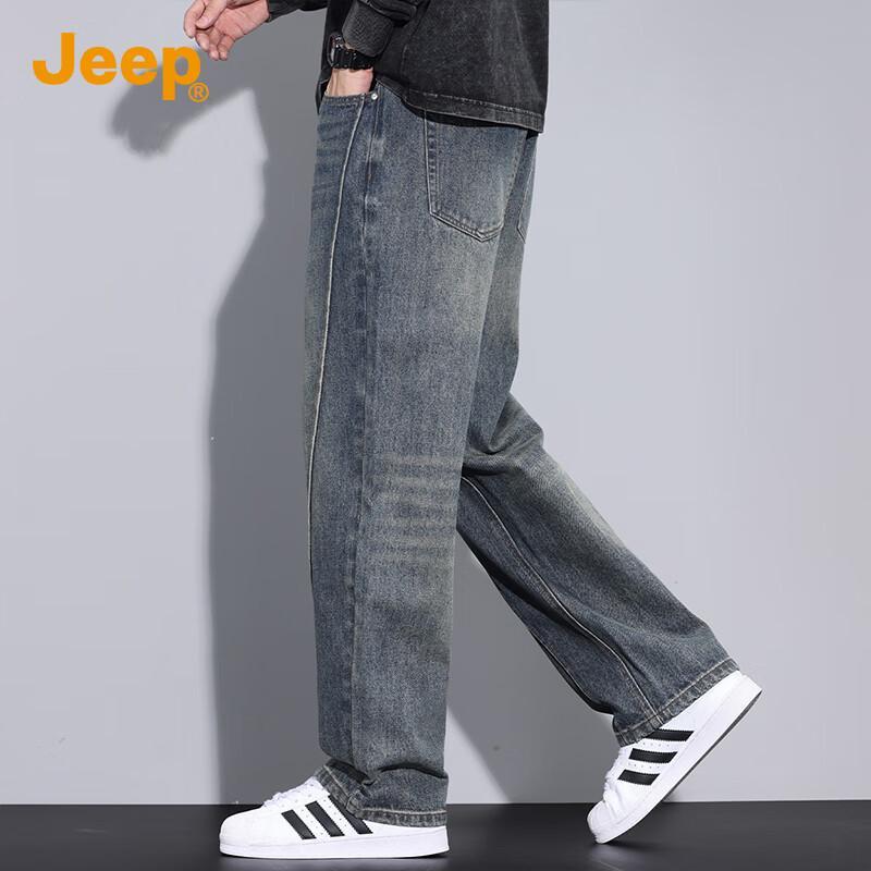 Jeep Men's Loose Straight Fit Jeans
