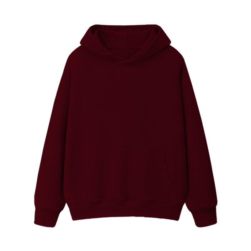 Fleece Thickened Loose Hooded Sweater Women's Autumn and Winter Warm Student Couple Solid Color Jacket Women's Clothing