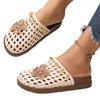 Summer Women Mesh Hollow Woven Open Toe Slippers Lightweight Breathable Slip On Casual Flat Sandals for Indoor Outdoor Use