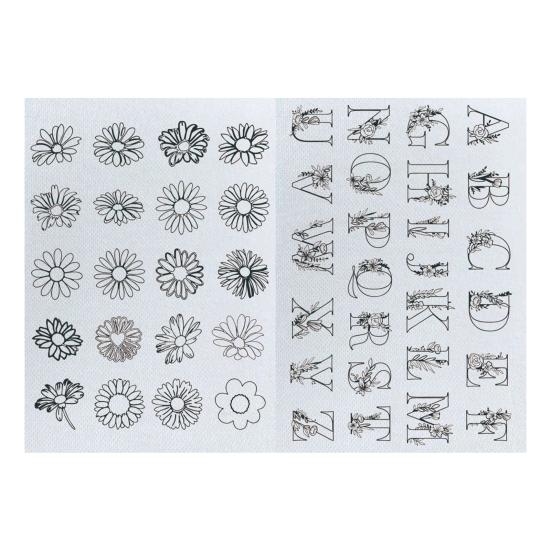 2 Sheets Water Soluble Embroidery Stabilizer DIY Stick Stitch Embroidery Paper with Pre-Printed Flowers Leaves Animals Pattern Beginners Sewing Lover