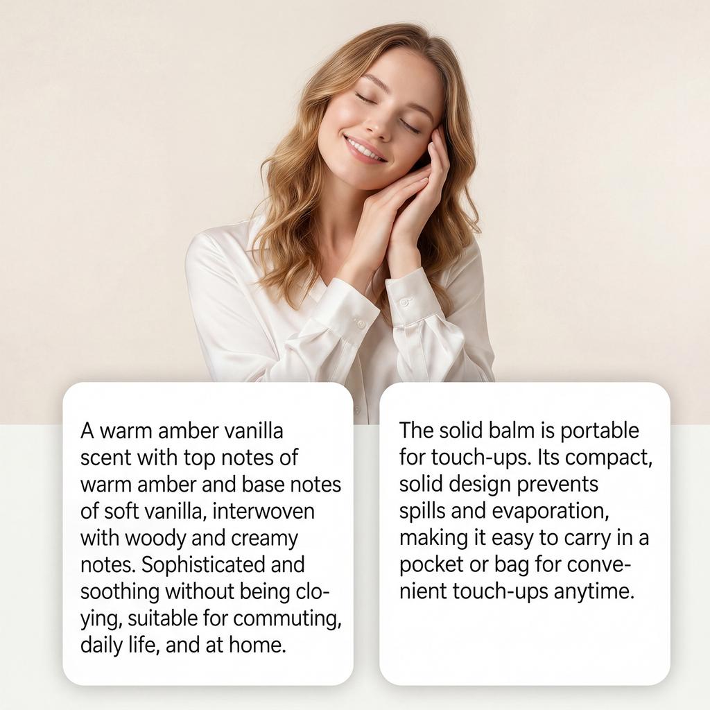 Amber Vanilla Solid Perfume Balm 5g Portable Sweet Fragrance On-the-Go Easy Application Ambiance Enhancer Style Statement