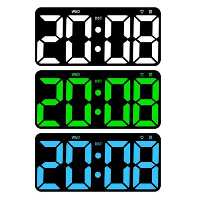 Digital Wall Clock With Large LED Display, Countdown Timer, Calendar, Thermometer, Adjustable Brightness